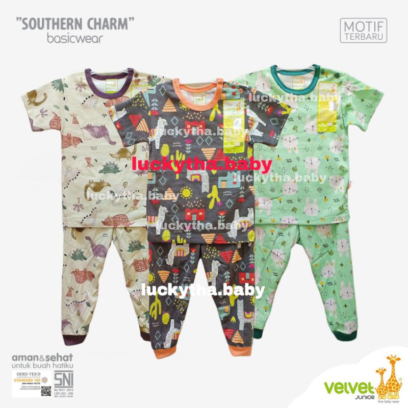 3pcs-setelan VELVET JUNIOR CPR PARADE OF JOY , BRILLIANT BLUE , MAGICAL ADVENTURES,  MOTIF TERBARU / setelan bayi Velvet terbaru/ piyama Velvet CPR terbaru