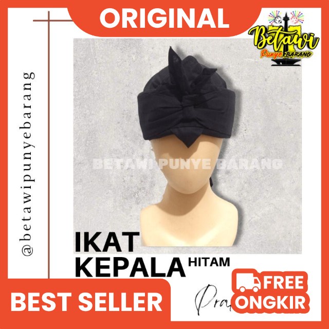 ikat kepala praktis hitam polos