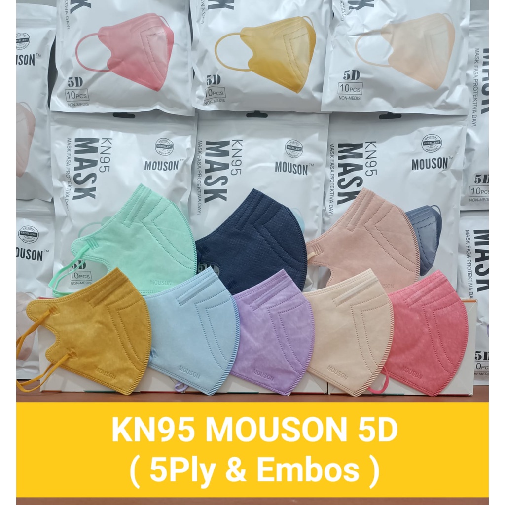 MOUSON MASKER KN95 5D MOUSON 5PLY / MASKER MOUSON PRO ( ASLI )ISI 10PCS HIGH QUALITY