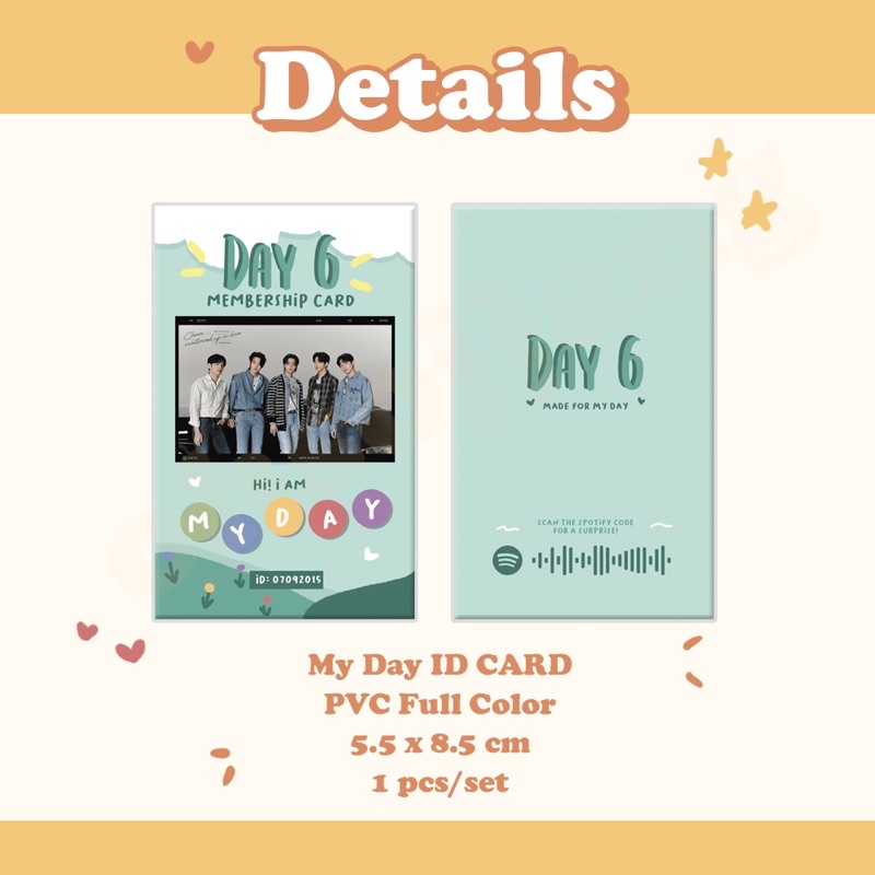 Day6 ID CARD PHOTOCARD HOLDER BANTEX LANDYARD SET PREMIUM MY DAY