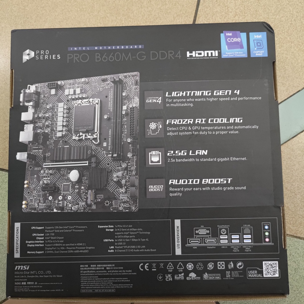 MSI PRO B660M-G DDR4 LGA1700 1700