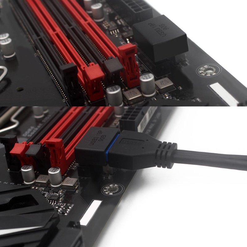 Btsg Desktop Motherboard Usb3.0 19pin/20pin Socket Adaptor Siku Kemudi 90derajat