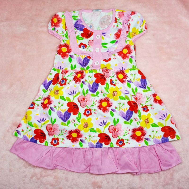 Ss#1010 Dress Anak Perempuan size 1-2tahun / Pakaian Anak Cewek / Dress Bunga / Dress Anak Lucu