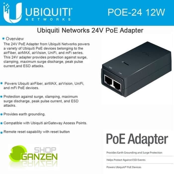 Ubiquiti Adaptor Poe 24V 0,5A / Poe 24V 12W