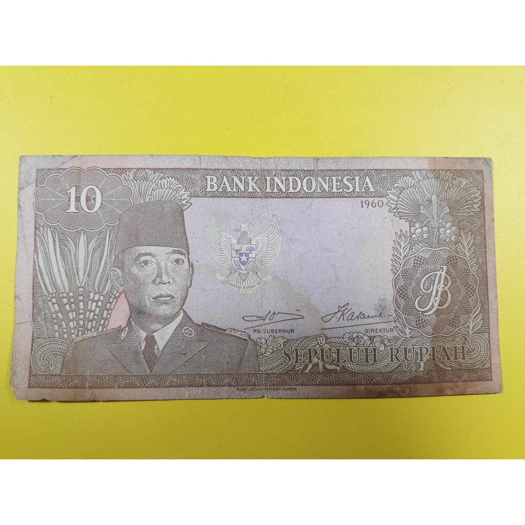Uang Kuno Indonesia 10 Rupiah Tahun 1960 F