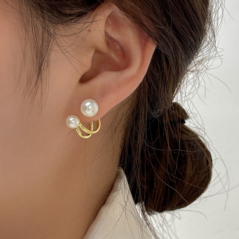 1 Pasang Anting Mutiara Menjuntai Gaya Vintage Perancis Untuk Wanita