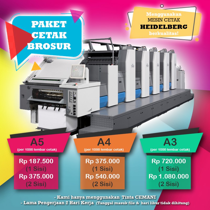 

Cetak Brosur A3 1 & 2 Sisi Harga Per 2 rim / 1000lbr Art Paper 120 gr Murah!