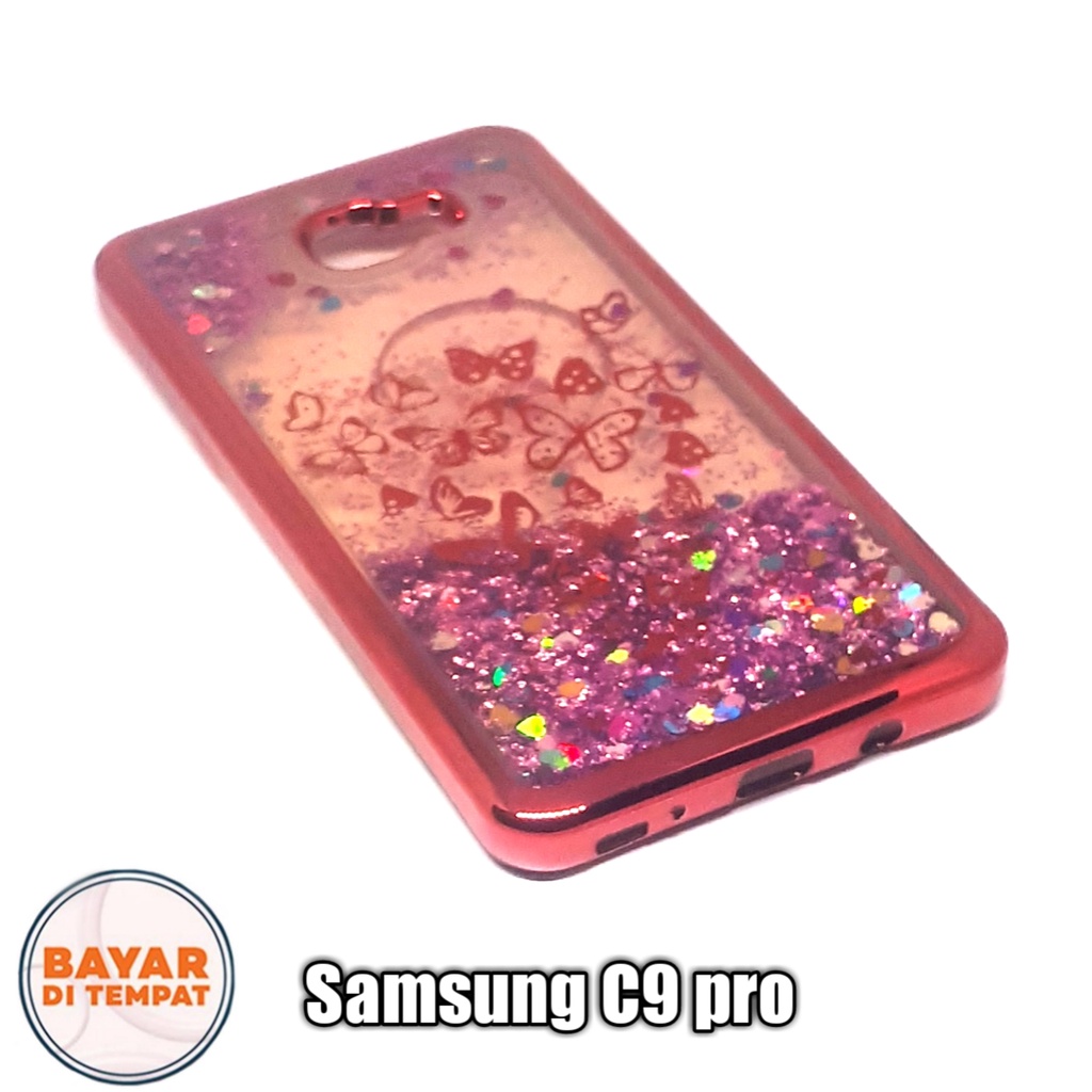 Case Hp Model Water Gliter Shinning Chroom for Samsung C9 Pro Casing Hp Cover Hp Silikon Hp