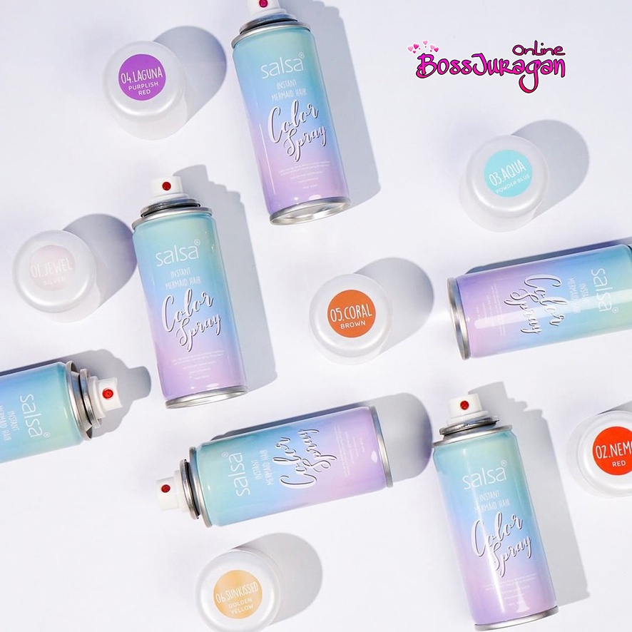 (BOSS) SALSA Instant Mermaid Hair Color Spray 80ml - Cat Rambut Spray | Pewarna Rambut