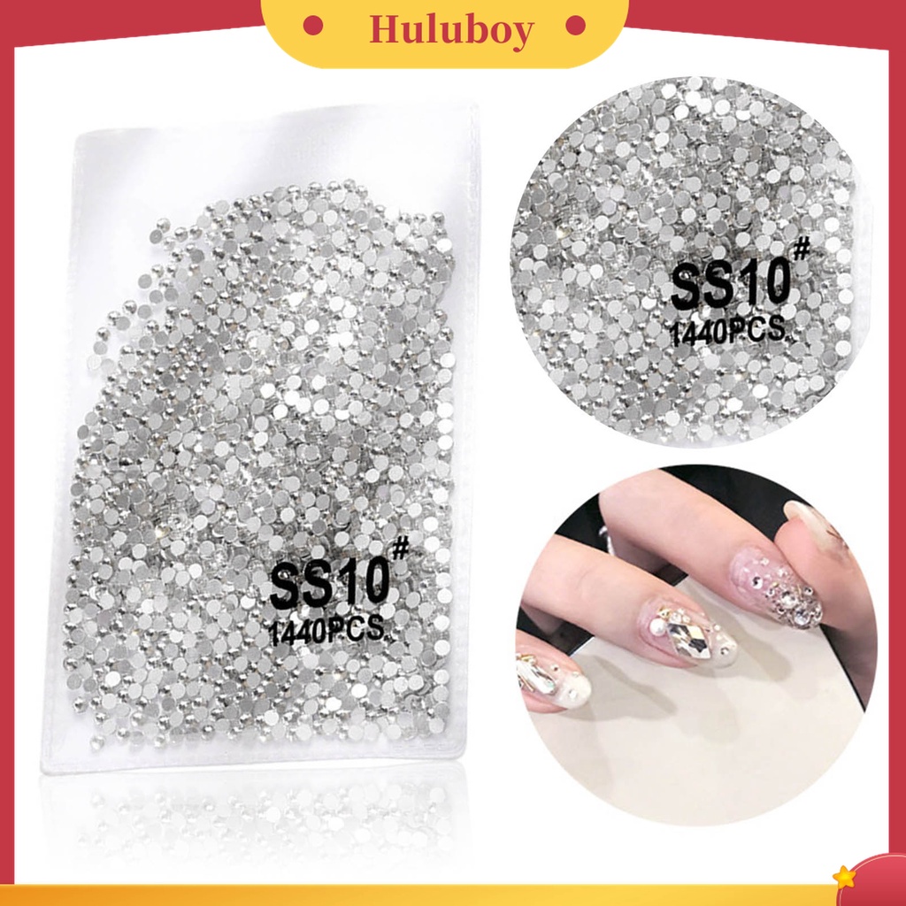 Huluboy Huluboy♡ 1440pcs Berlian Imitasi Transparan Alas Datar Untuk Dekorasi Manicure / Case Handphone DIY