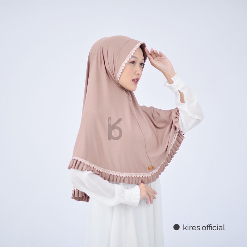 Khimar Jersey Ped Renda / Jilbab Instan Jersi Premium