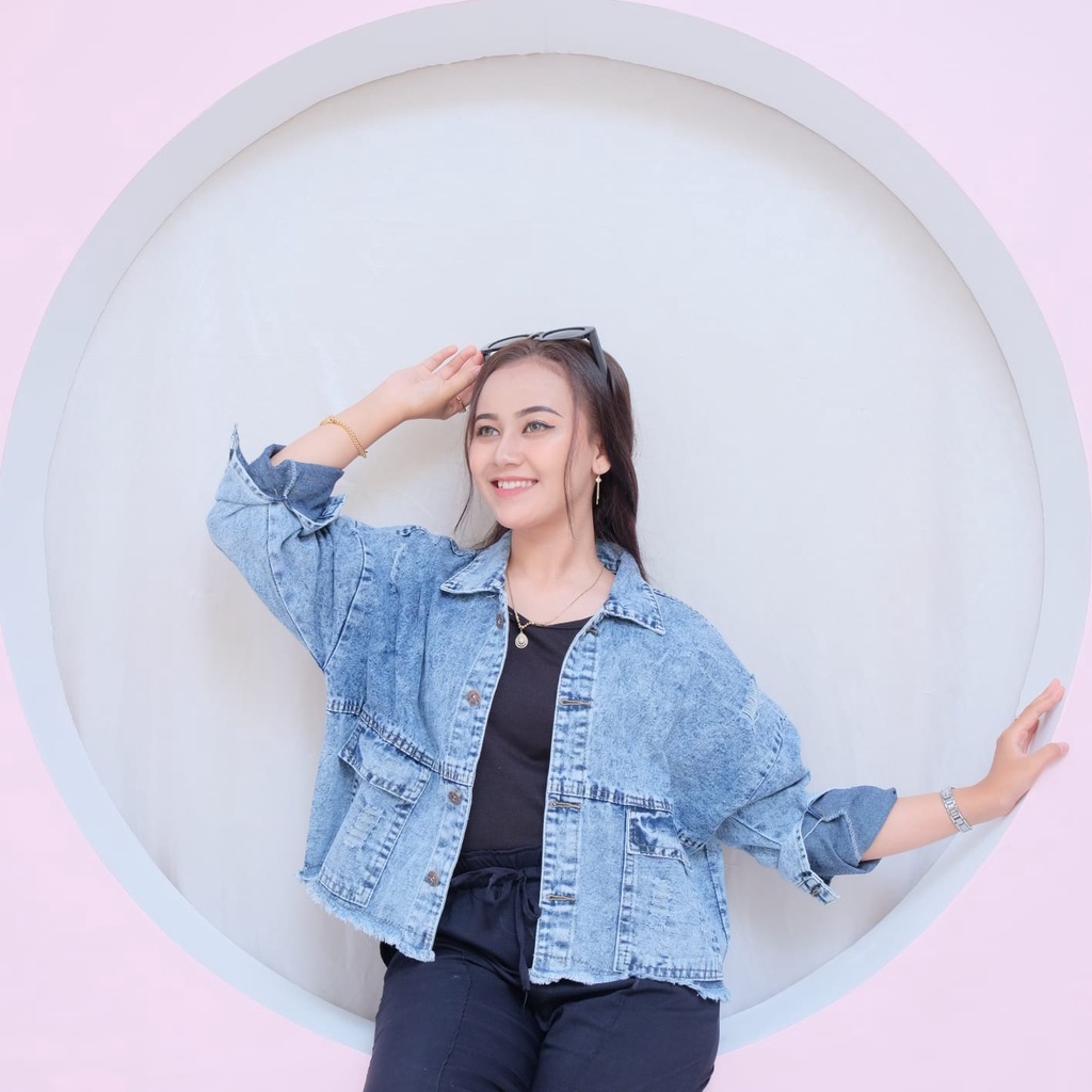 VINTAGE JEANS-Jaket Jeans wanita oversize // Jaket jeans oversize Vintage jaket denim SAKU SOBEK