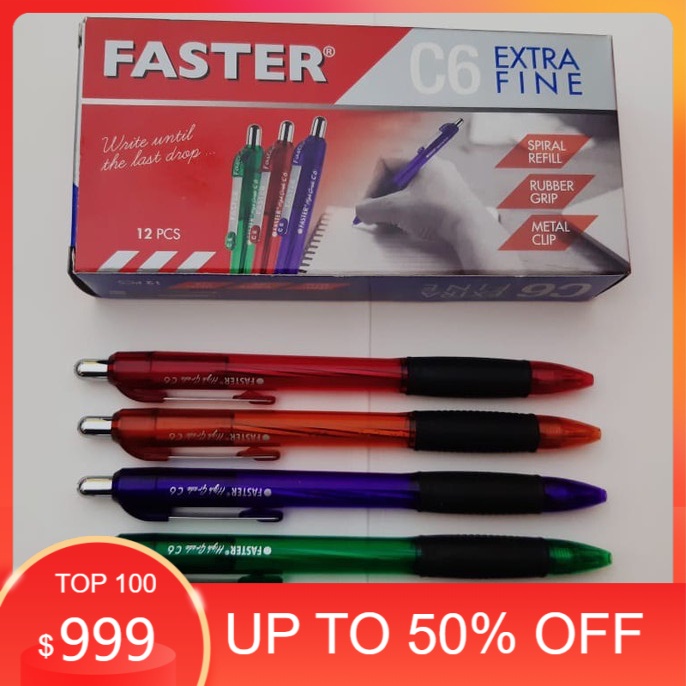 

Pulpen Faster C-6 Tinta Hitam (CETEK)/Bolpen/Ballpoint/Bolpoin/Pena/Ballpen