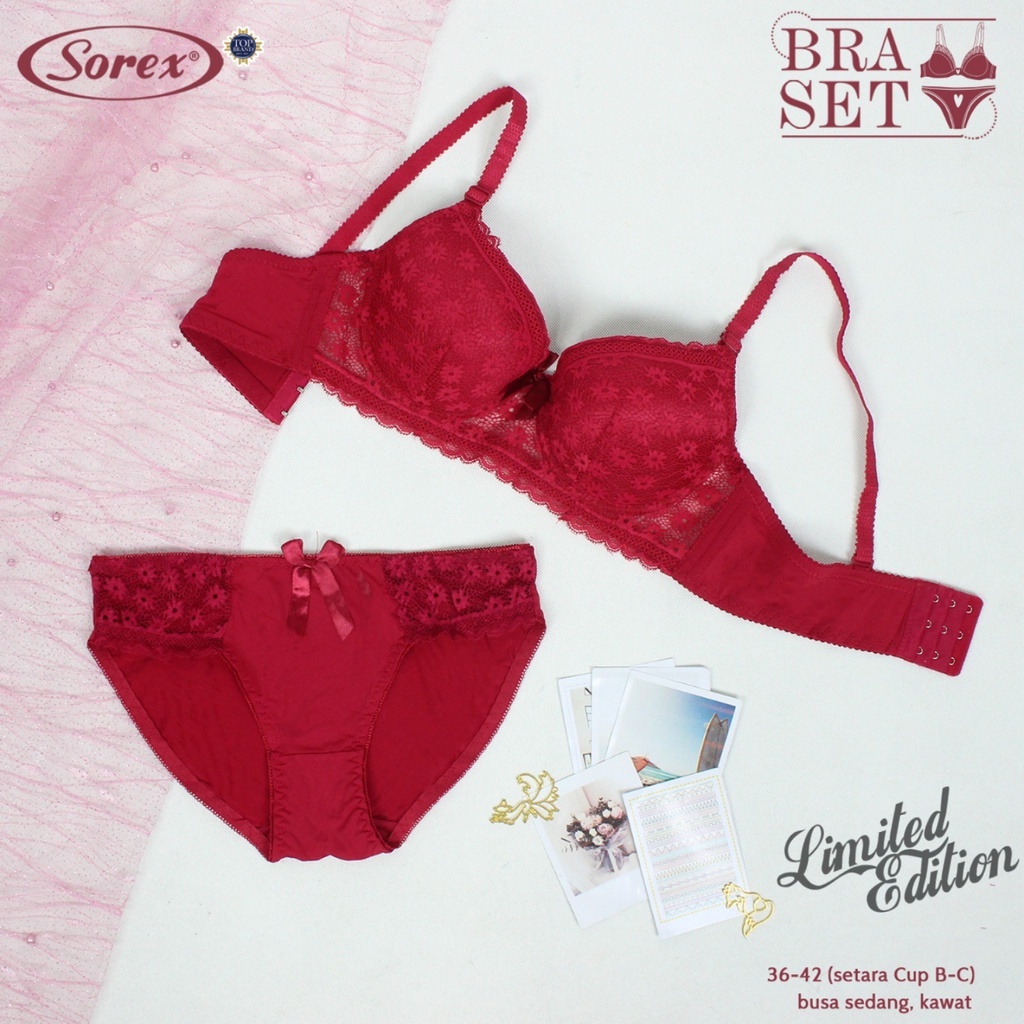 Bh set sorex / Bra wanita / Bra set Setelan sorex BIG SIZE Renda lembut Premium cocok Seserahan nikah pengantin