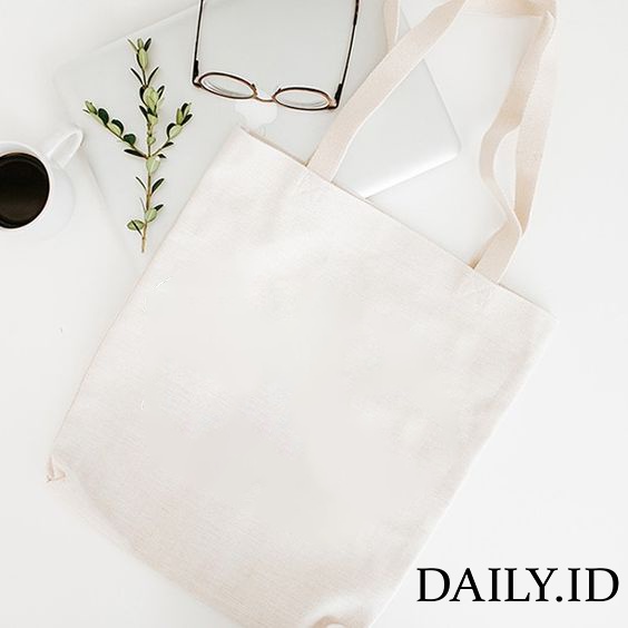 TOTEBAG PUTIH POLOS BAHAN KANVAS TAS TOTE 35x40 cm