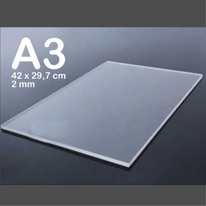 

[READY] Akrilik Lembaran Potongan A3 2Mm Bening MURAH