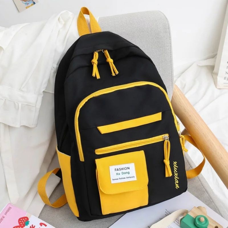 TAS_KITO - BACKPACK KOREA MULTIFUNGSI LEISURE TAS SEKOLAH WANITA KANVAS BACK TO SCHOOL WANITA CEWEK ANAK GADIS REMAJA AESTHETIC WATERPROOF TERBARU 2022 MURAH IMPORT BATAM KEKINIAN-1