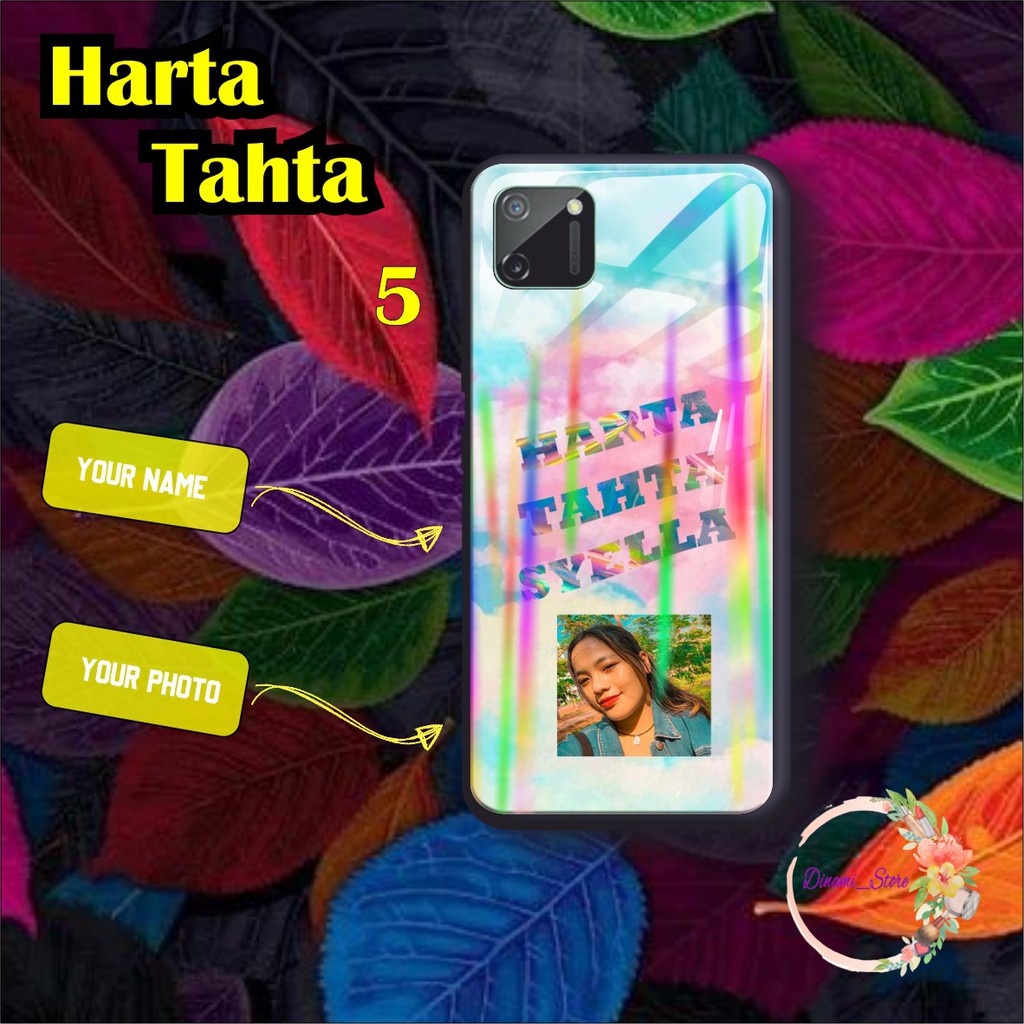 Back case glass aurora HARTA TAHTA Oppo A3s A1k A5 A9 2020 A7 F9 A5s A31 A52 a53 A92 A37 A57 DST1648