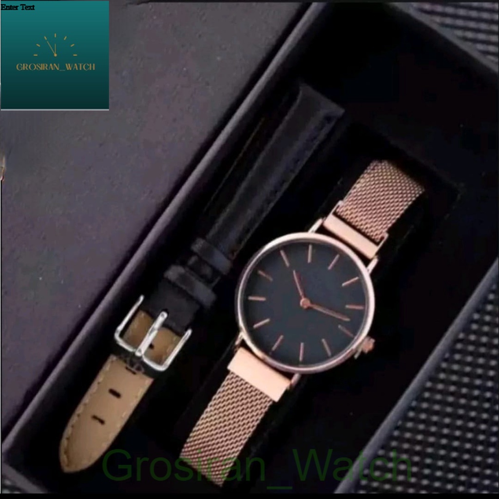 JAM TANGAN WANITA ELEGAN PREMIUM DE STRAP MAGNET SET FREE BOX +TALI CADANGAN [G_W]