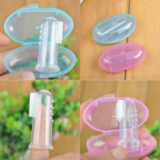 Teether / Sikat Gigi Bayi Gagang Silikon Pembersih Gigi Untuk Bayi Newborn  Import