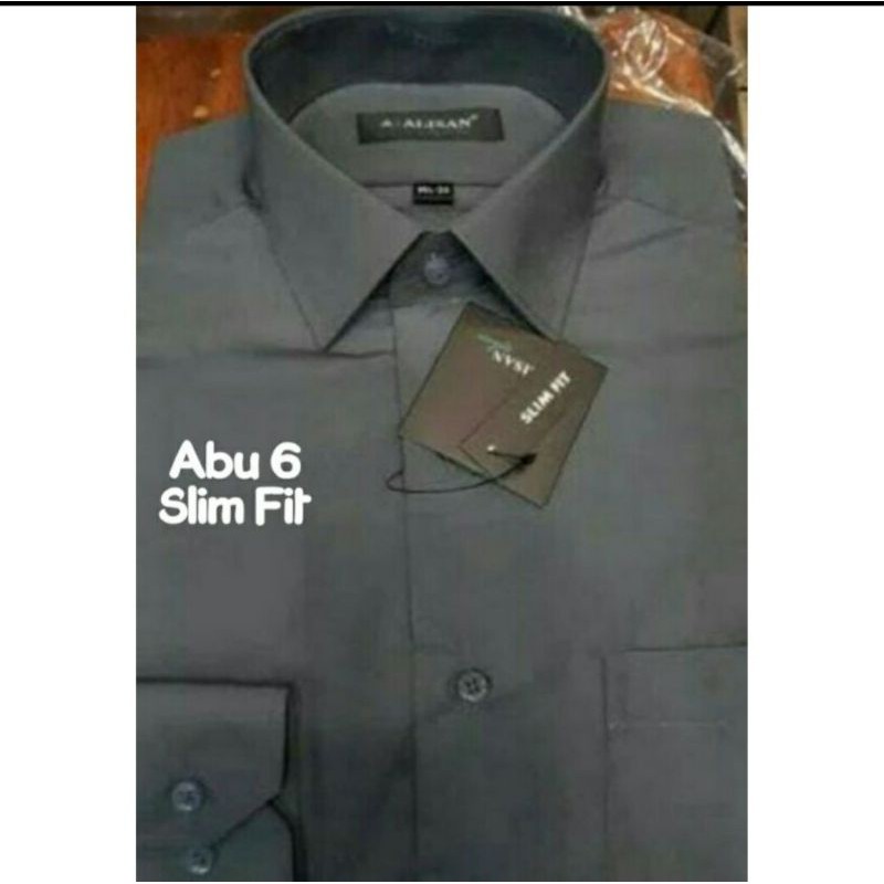 Alisan Polos Slim Fit  Lengan Panjang