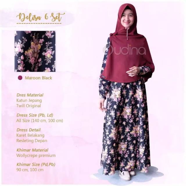 Gamis delisa set by Audina gamis katun jepang