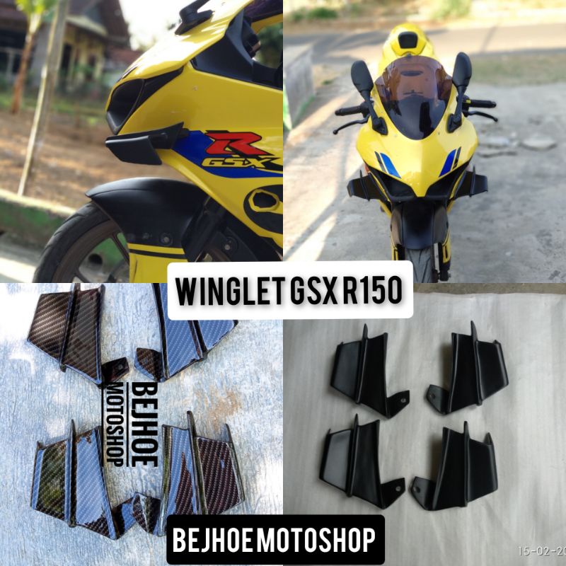 Aero Winglet GSX R150 hitam Carbon Model Ducati