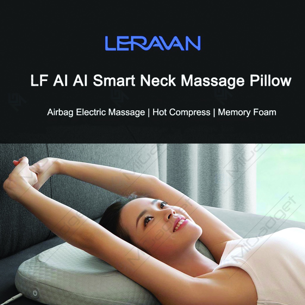 Leravan AI Smart Neck Massage Sleep Pillow - Bantal Leher - Mijia App