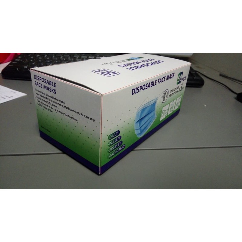 Masker 3ply masker anti virus|Masker medis/bedah 50pcs/ 1box