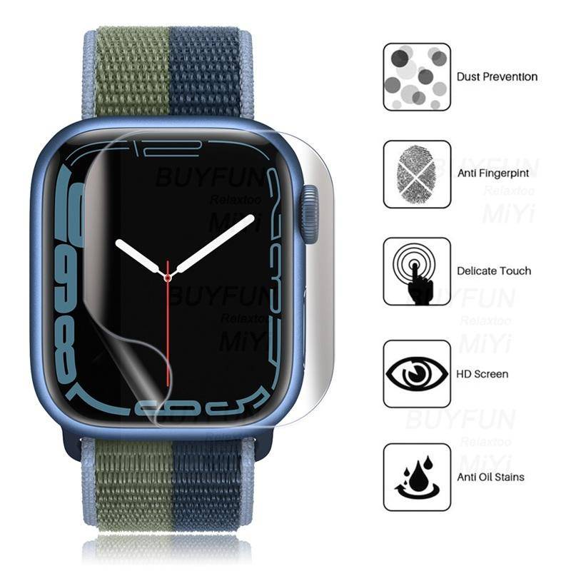 Film Pelindung Layar Hydrogel Anti blue light 38mm 41mm 42mm 40mm 44mm 45mm Untuk Apple Watch Seri 7 6 SE 5 4 3 2