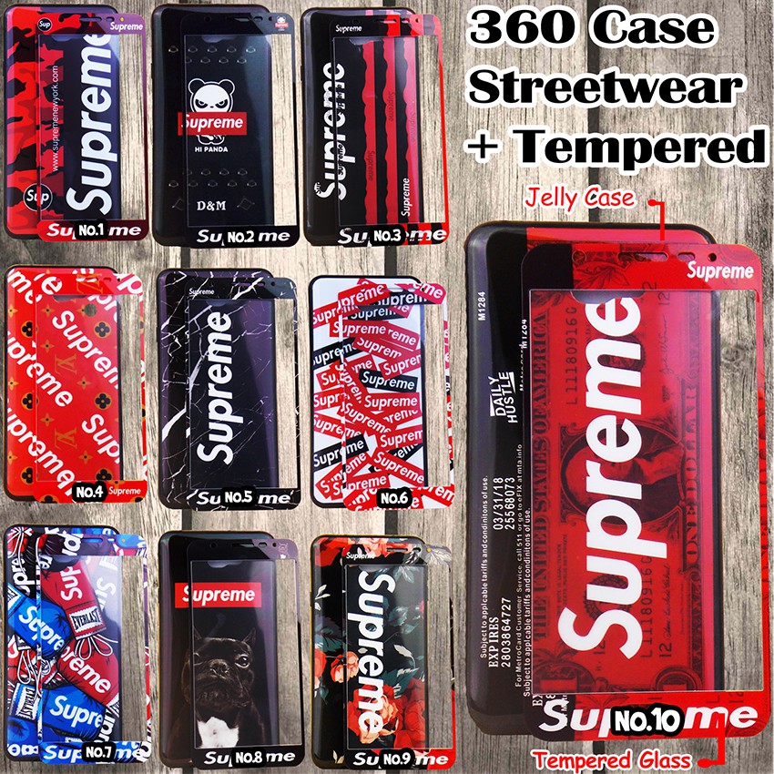 360 Case Motif Desain Streetwear for Samsung/Oppo/Xiaomi/Vivo