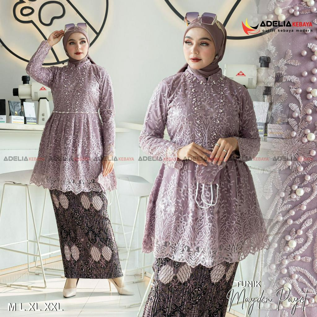 Tunik kebaya blouse meyden Kebaya modern Baju pesta pernikahan dan wisudan modis elegan