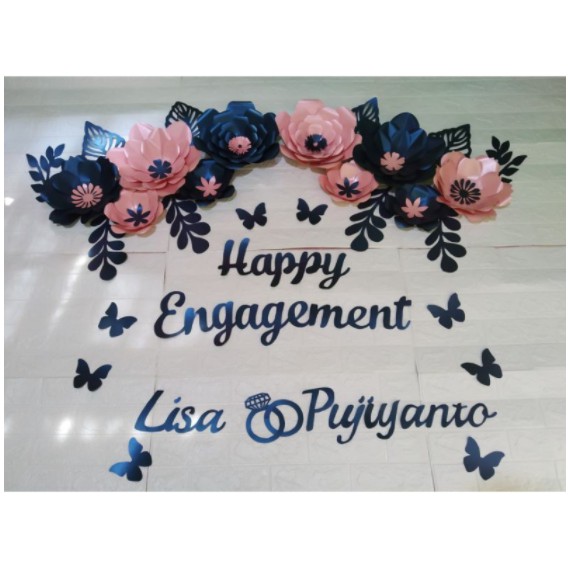 (FREE GIFT) Dekorasi simpel/ set paperflower murah/ paperflower/hiasan lamaran/  backdrop lamaran mu