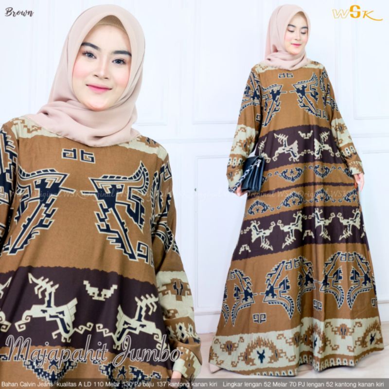 GAMIS WANITA TERBARU JUMBO L/XL Majapahit dres matt calvin jeans Premium ori Ld 110 Melar Sampai 130