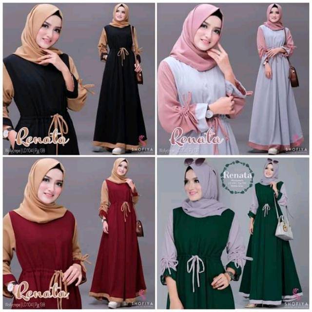 Gamis dress murah!! Renata dress bahan moscrepe