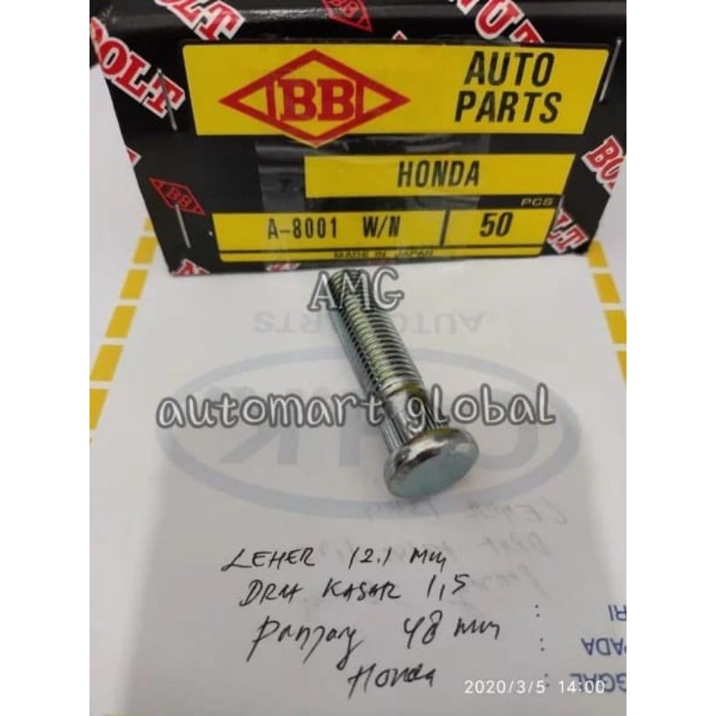 baut roda honda jazz crv city freed mobilio hrv brv 48mm asli japan