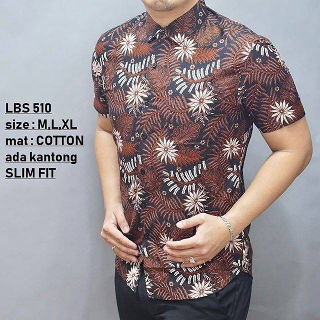 BAJU BATIK PRIA SLIM FIT MODERN DAN KEMEJA SLIMFIT MEWAH LENGAN PENDEK MIX CLOTHING LBS 510