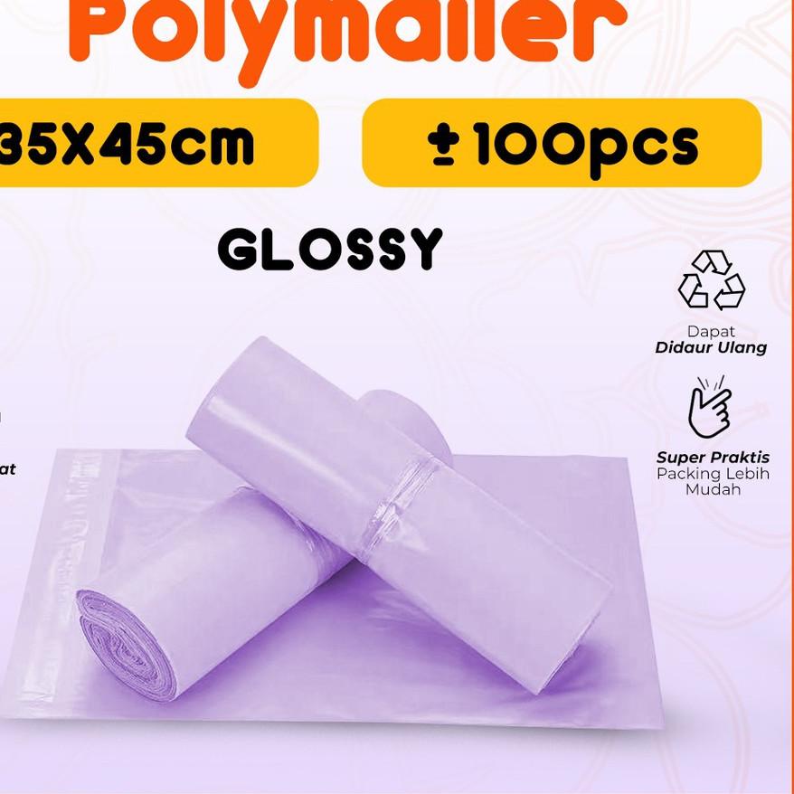 

Promo 7.7|LR36|Plastik Packing Olshop Online Shop ol on shop Polymailer Warna Ungu Pastel 35x45 isi 100 pcs Tebal Glossy MURAH