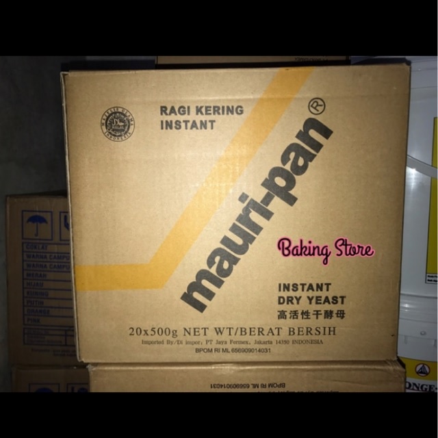 

Mauripan Ragi - Regi Kering Instan - Instant Dry Yeast Mauripan 20x500gr - Gosend/Grab Only!!!