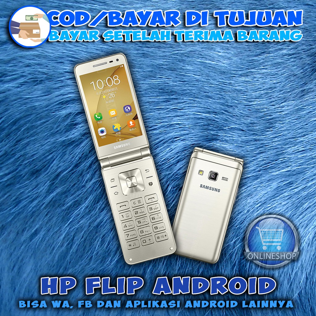 Samsung G1600 Galaxy Folder II Flip Dual Sim Android Jaringan 4G Jadul Bergaransi