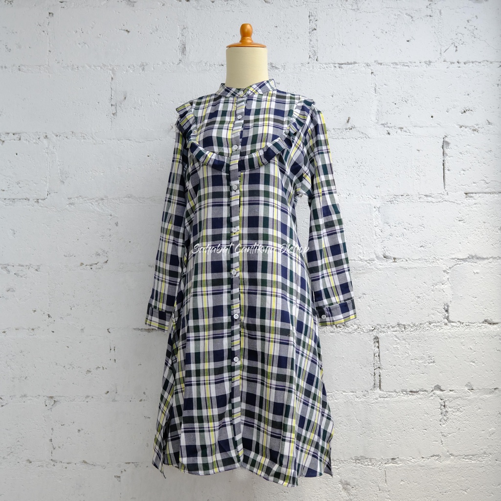 Long Tunik Flanel Rempel Dada Original By Meijiwang