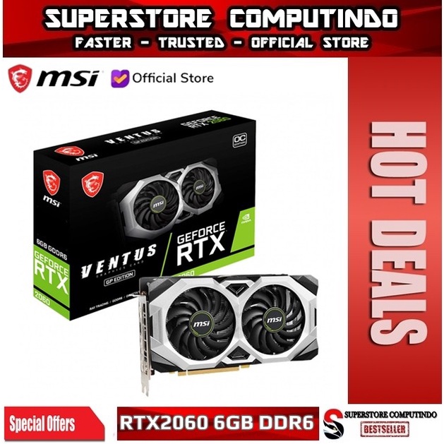 VGA MSI GeForce RTX 2060 VENTUS GP OC 6GB DDR6 - MSI RTX 2060 6GB DDR6