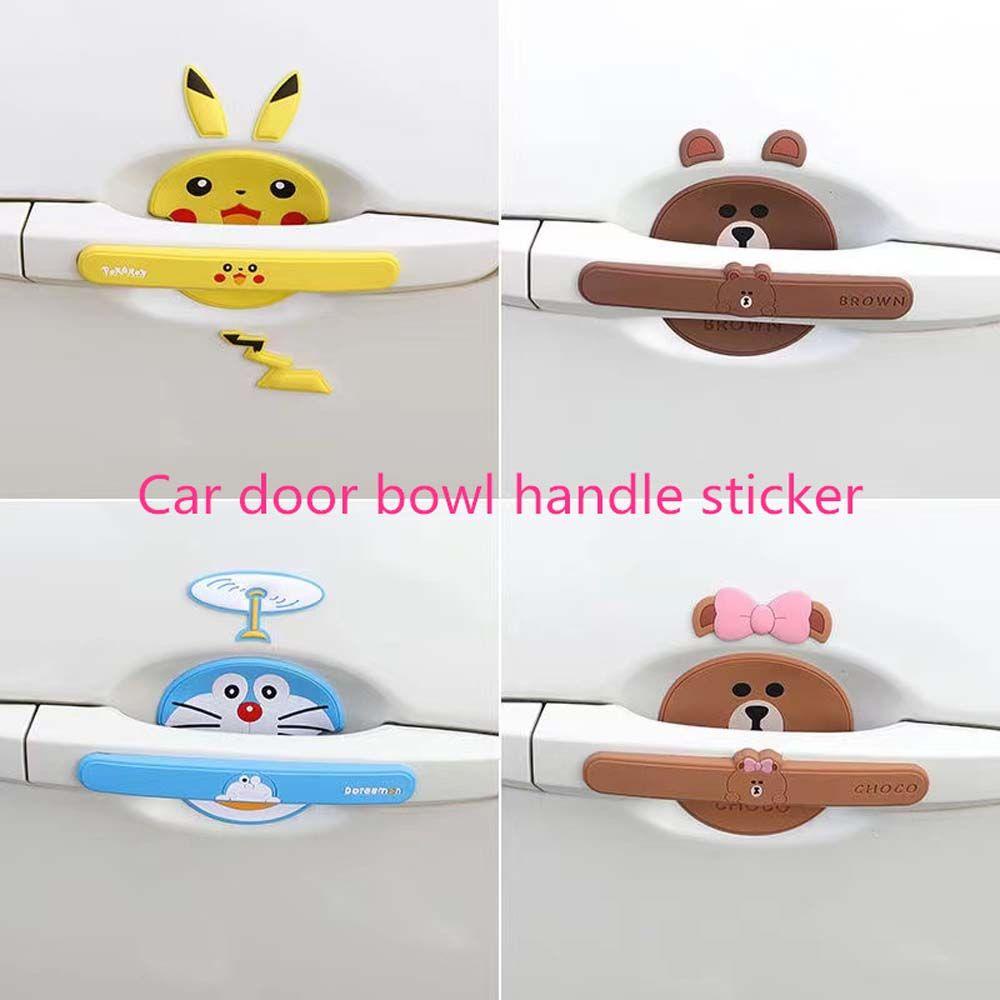 Lanfy Stiker Perlindungan Gagang Mobil Anti Gores Universal Permukaan Kucing Aksesoris Dekorasi Mobil Pintu Mangkok Vinyl Decal Protection Strips