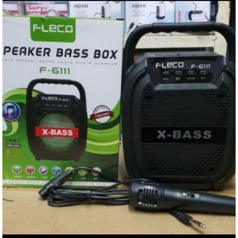 speaker bluetooth karaoke fleco F-6111//Speaker bass box fleco F-6111