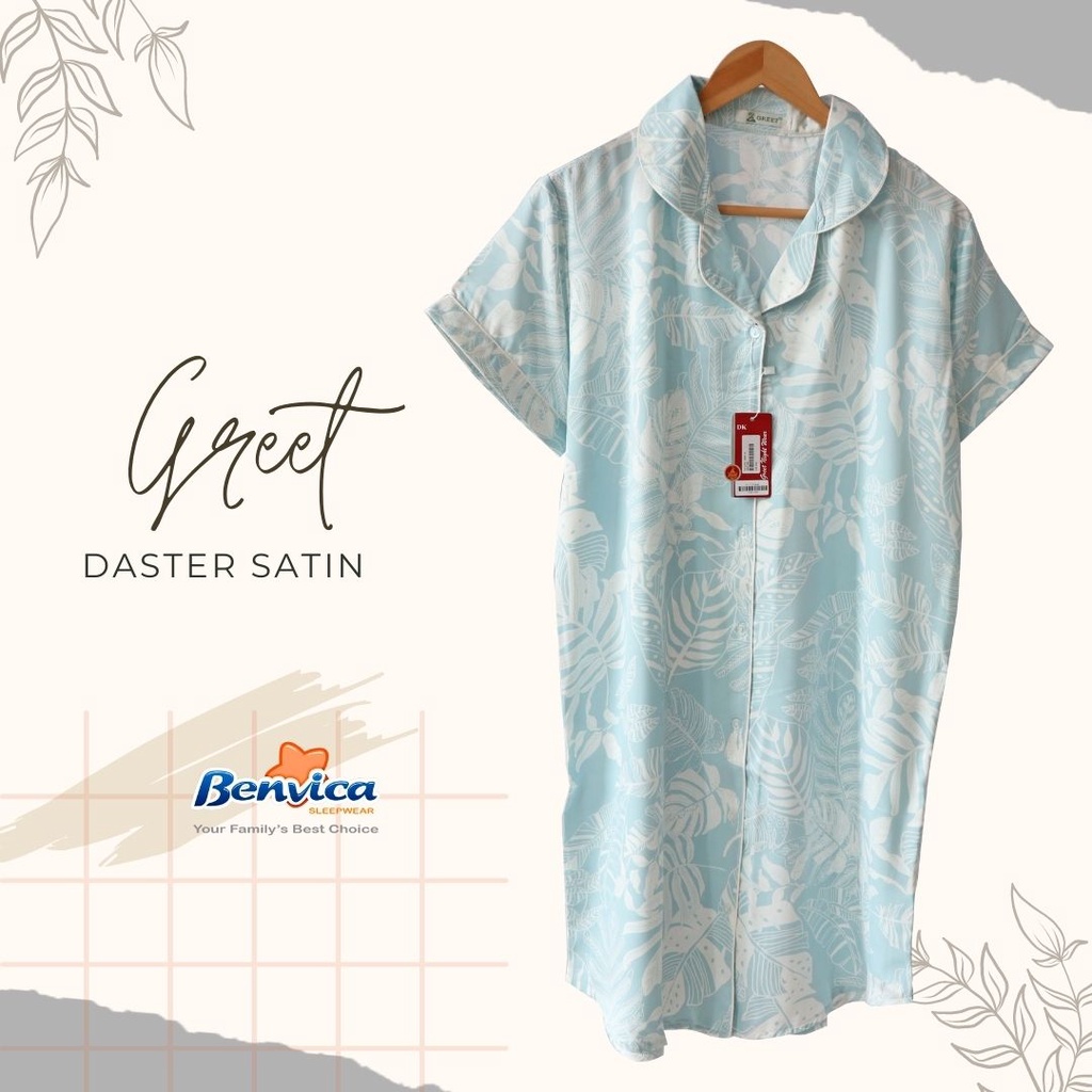 BAJU TIDUR DASTER SATIN PREMIUM GREET all size banyak motif