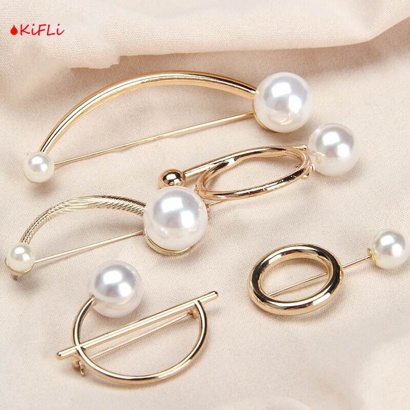 COD (KIFIL)  Mutiara Bros Korea Berlian Bros Pin Pearl Brooch Mutiara Imitasi Klasik Wanita