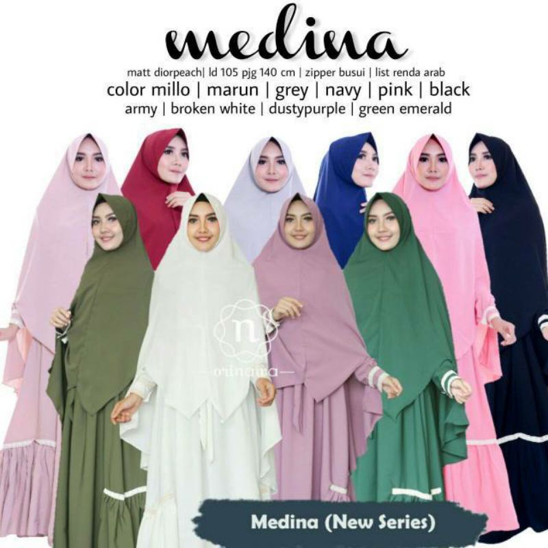 Setelan gamis + khimar MEIDINA syari orinawa | MEDINA ORI NAWA