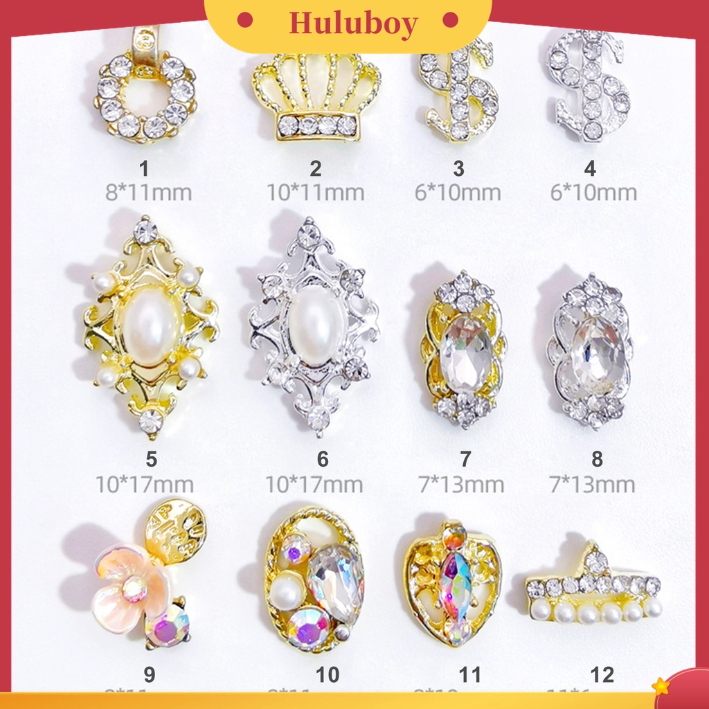 Huluboy Huluboy♡ 10pcs / Kantong Mahkota Dollar 3D Bahan Alloy Aksen Berlian Imitasi Untuk Dekorasi Nail Art