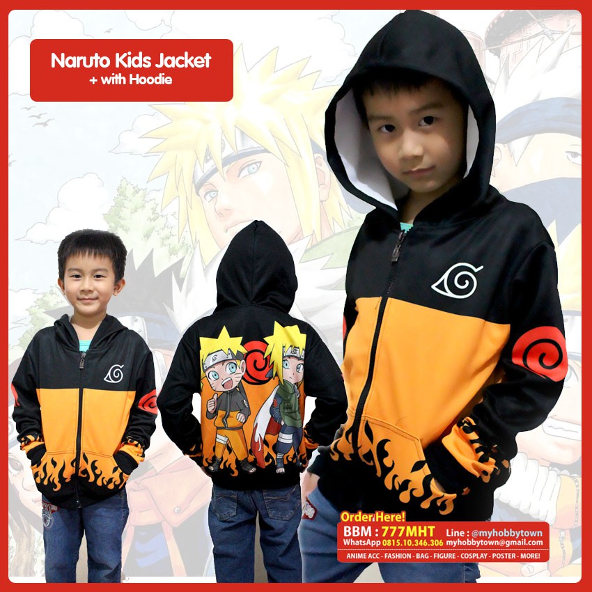 Jaket Hoodie Anime Naruto Anak