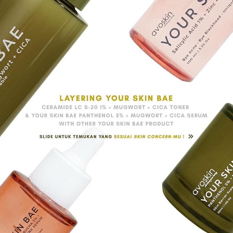 AVOSKIN Your Skin Bae Ceramide LC S-20 1% + Mugwort + Cica Indonesia / Skin Barrier Hero Toner Serum